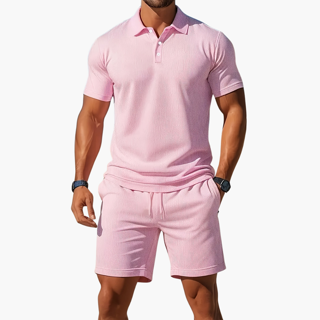 Zack - Casual Polo & Drawstring Shorts Set