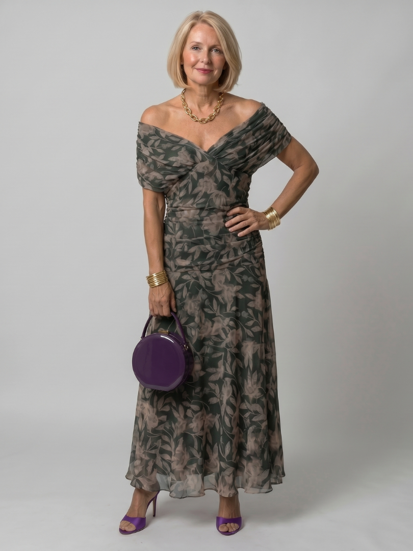 Rosa | Off Shoulder Flow Midi Dress