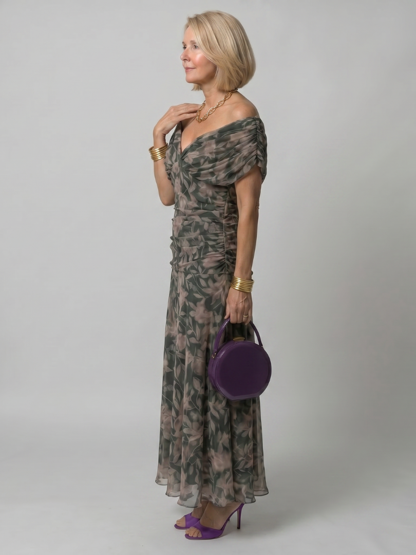 Rosa | Off Shoulder Flow Midi Dress