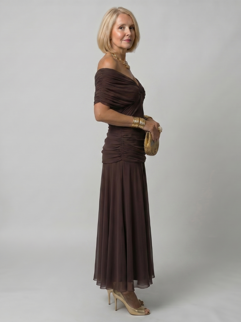 Rosa | Off Shoulder Flow Midi Dress