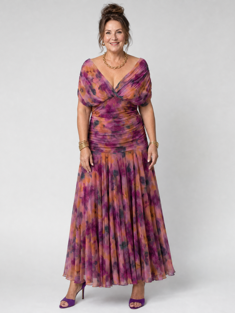 Rosa | Off Shoulder Flow Midi Dress