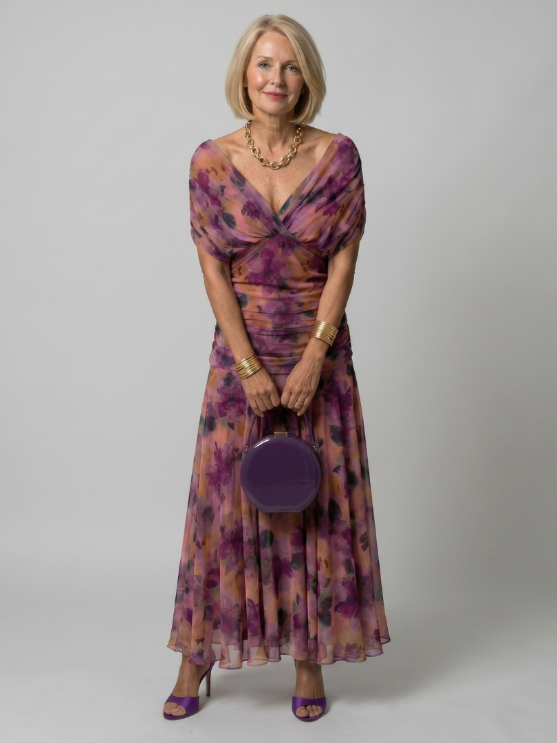 Rosa | Off Shoulder Flow Midi Dress