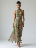 Vivienne™ | Gathered Halter Midi Dress
