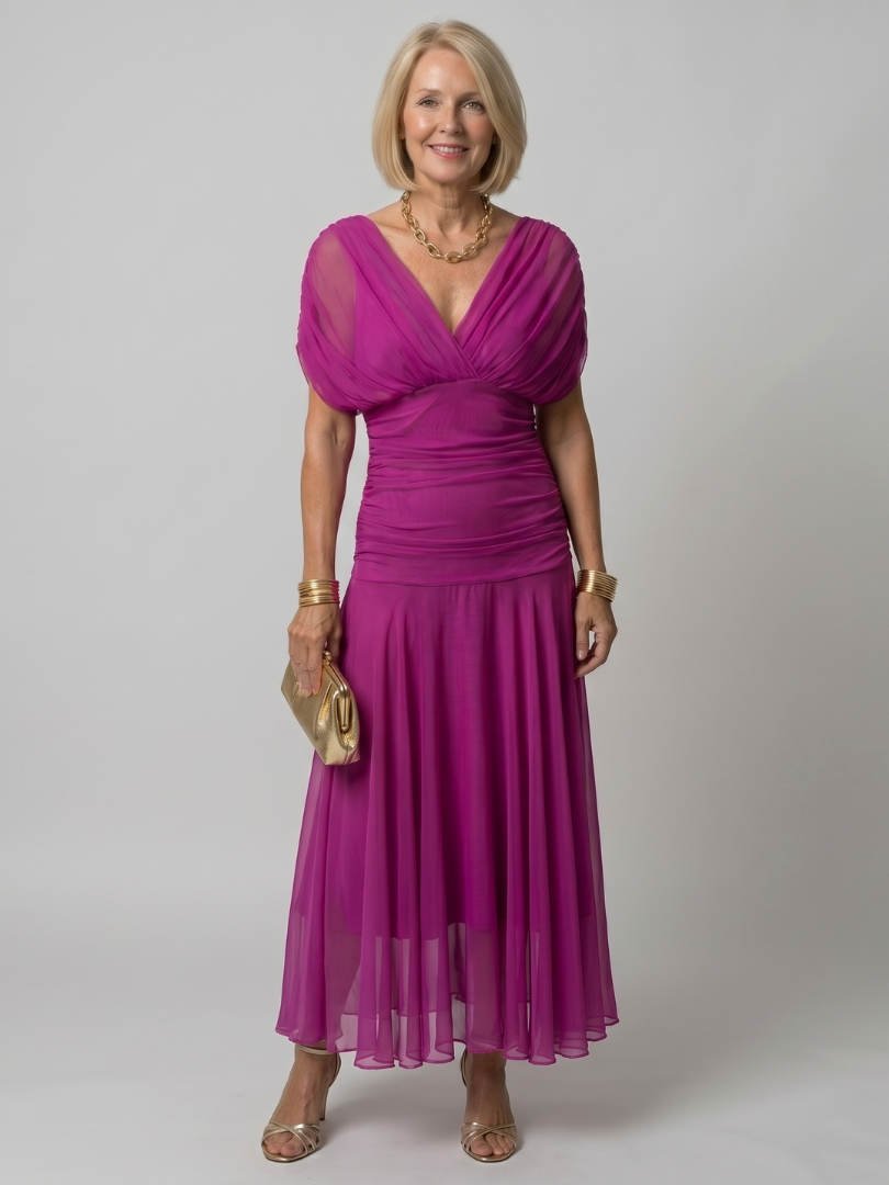 Rosa | Off Shoulder Flow Midi Dress