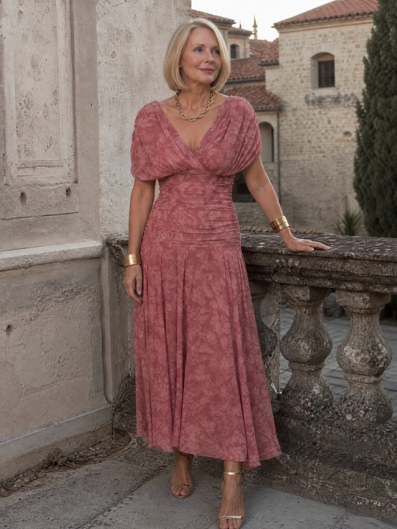 Rosa | Off Shoulder Flow Midi Dress