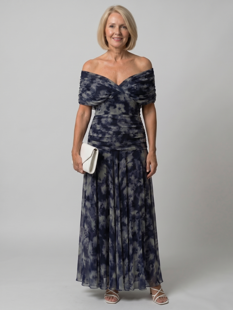 Rosa | Off Shoulder Flow Midi Dress