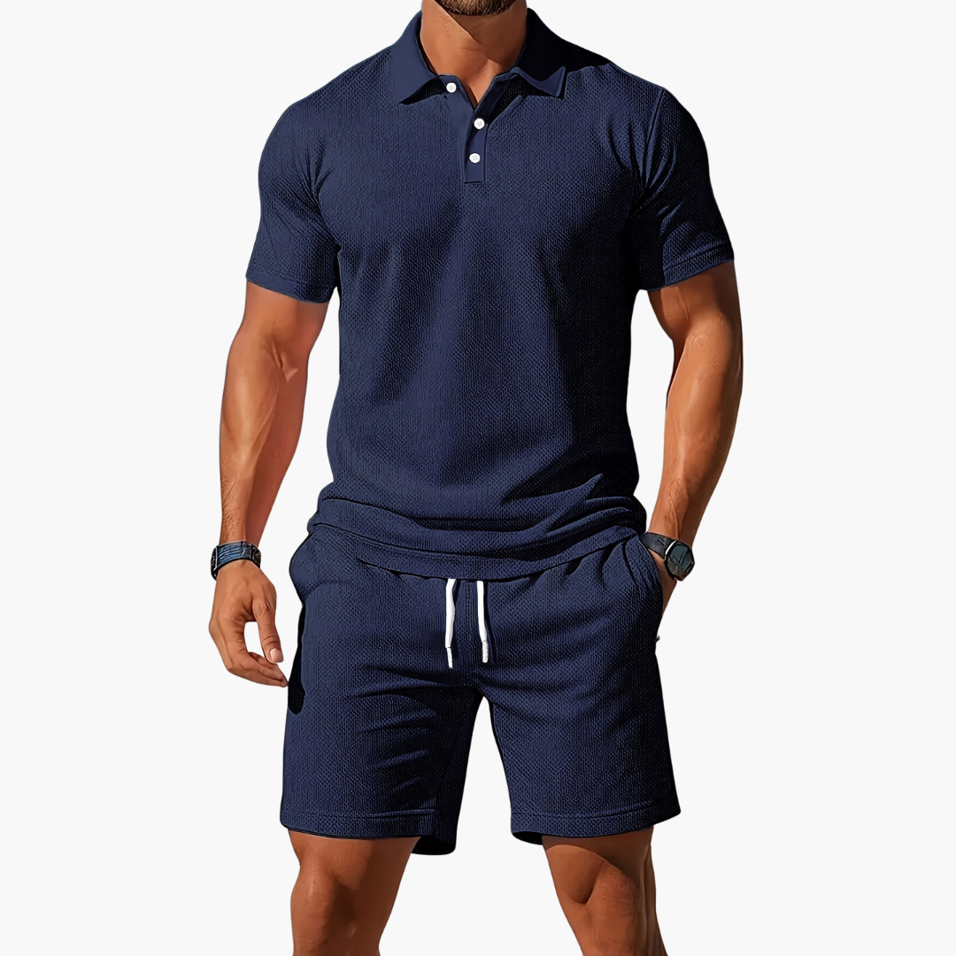 Zack - Casual Polo & Drawstring Shorts Set
