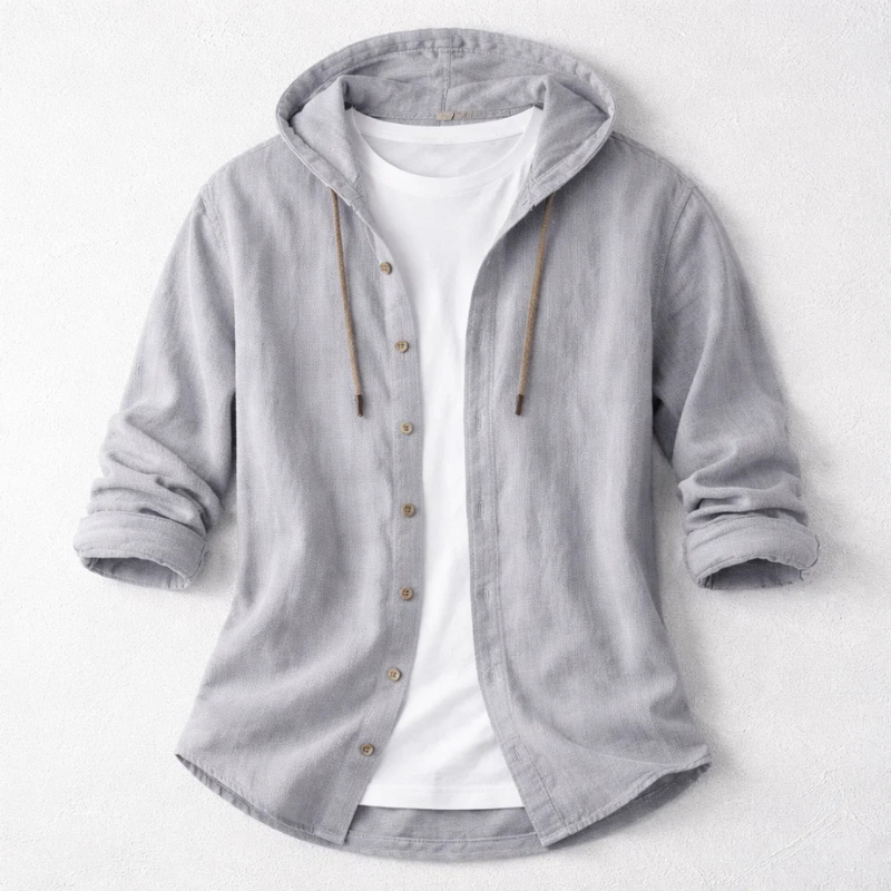 Brennan - Button-Up Hoodie Shirt