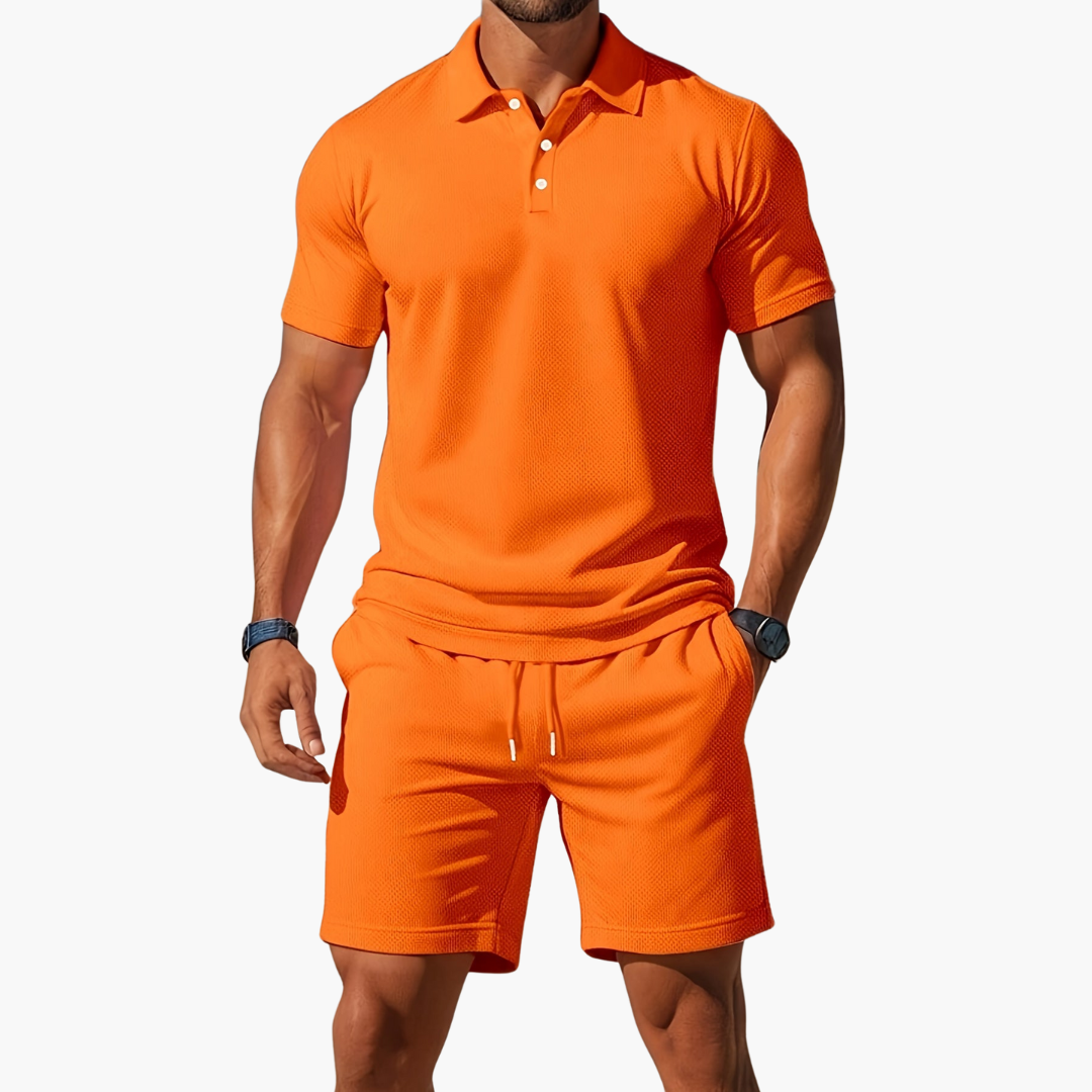Zack - Casual Polo & Drawstring Shorts Set