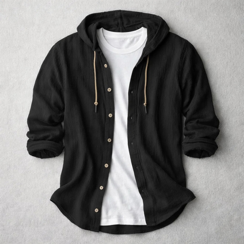 Brennan - Button-Up Hoodie Shirt