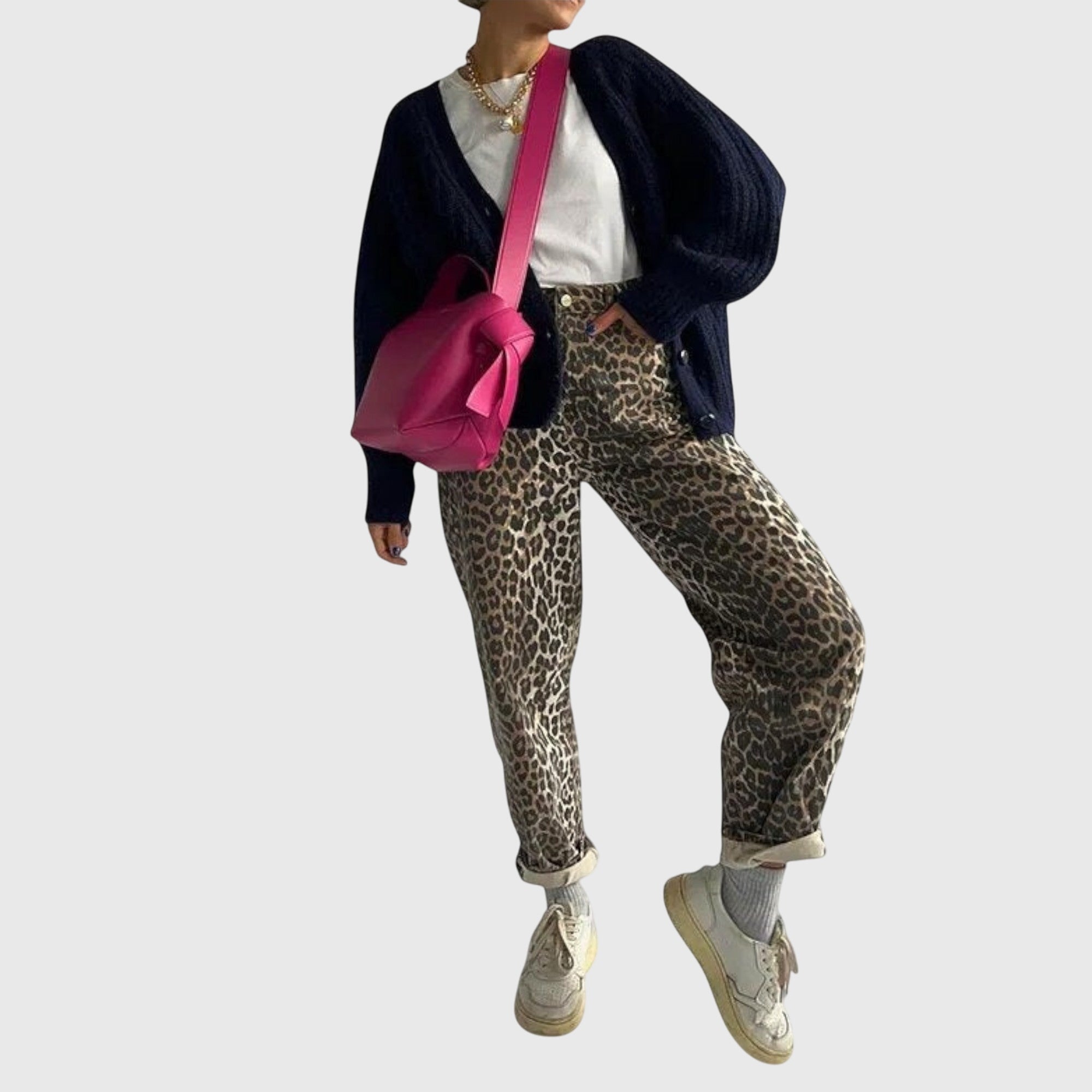 Zaria | Leopard Print Vintage Jeans