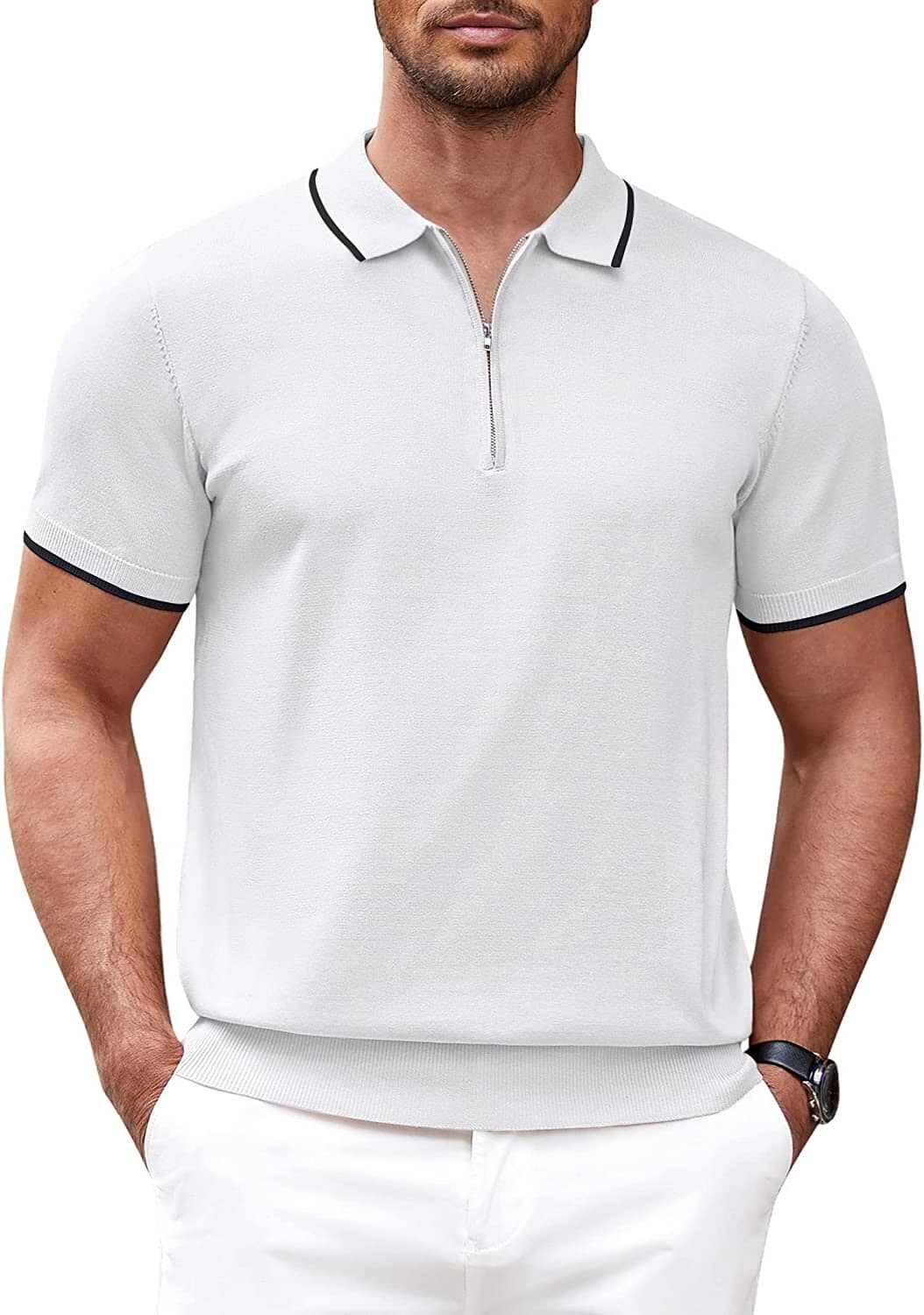 Miller - Modern Knit Zipper Polo