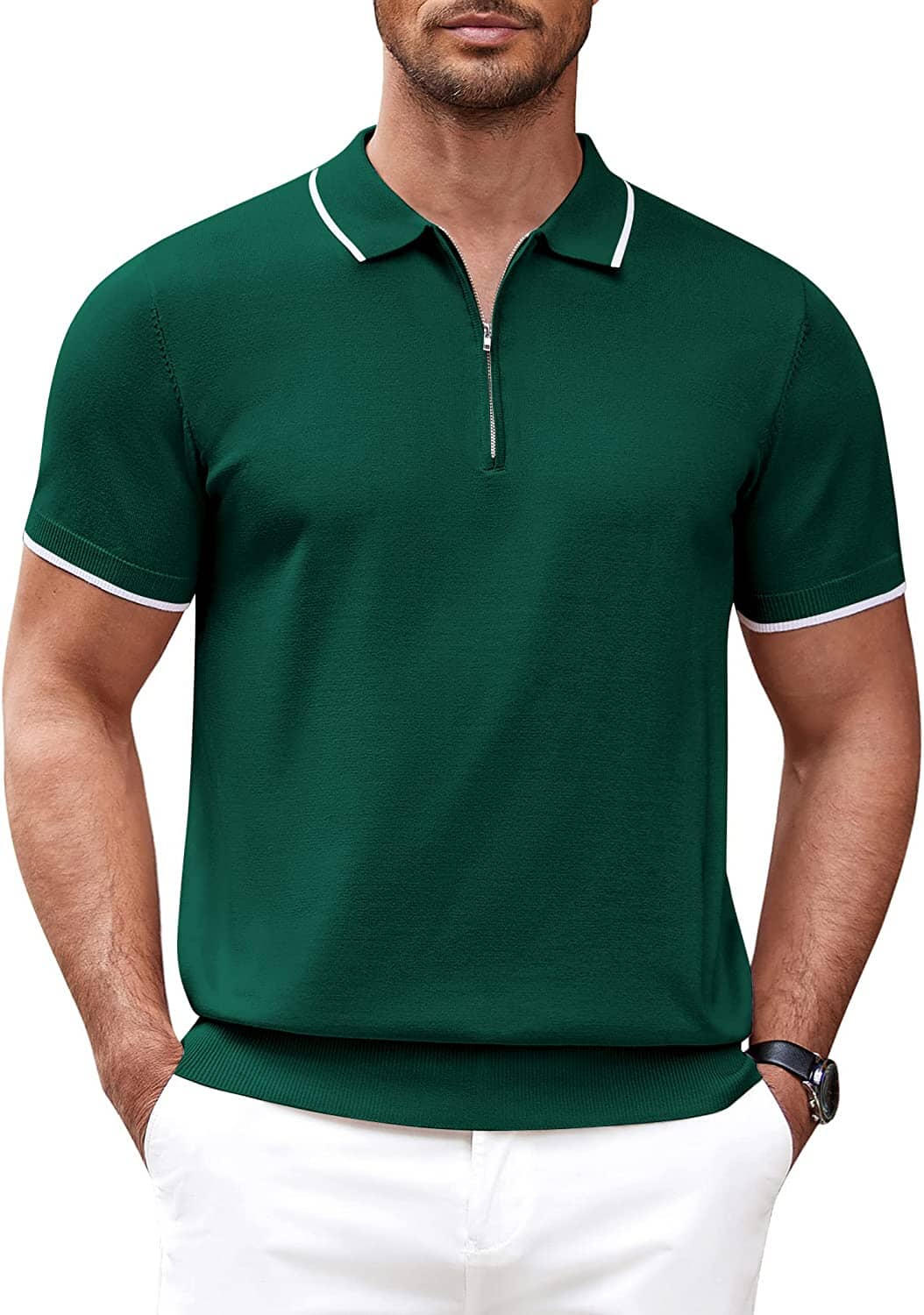 Miller - Modern Knit Zipper Polo