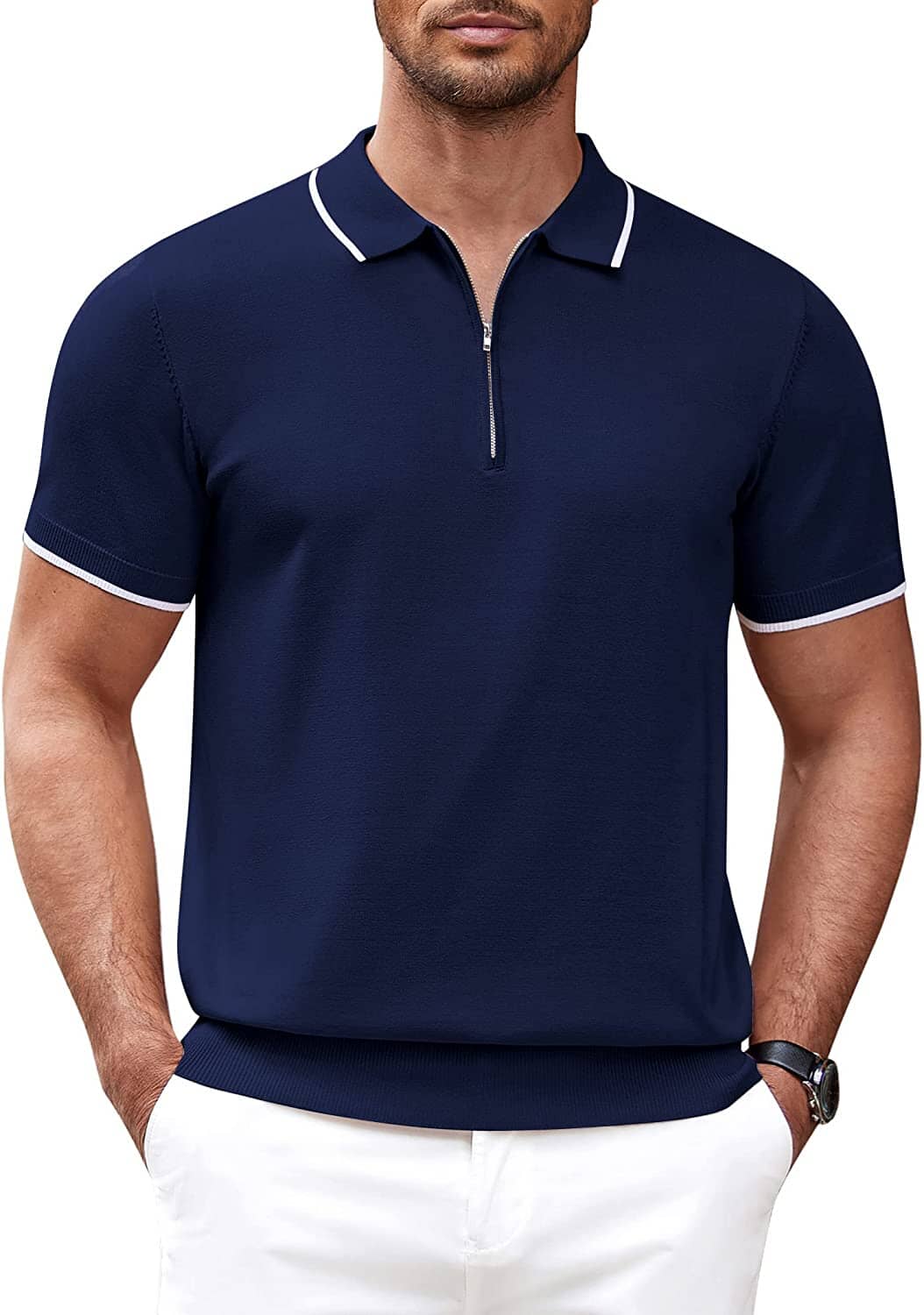 Miller - Modern Knit Zipper Polo