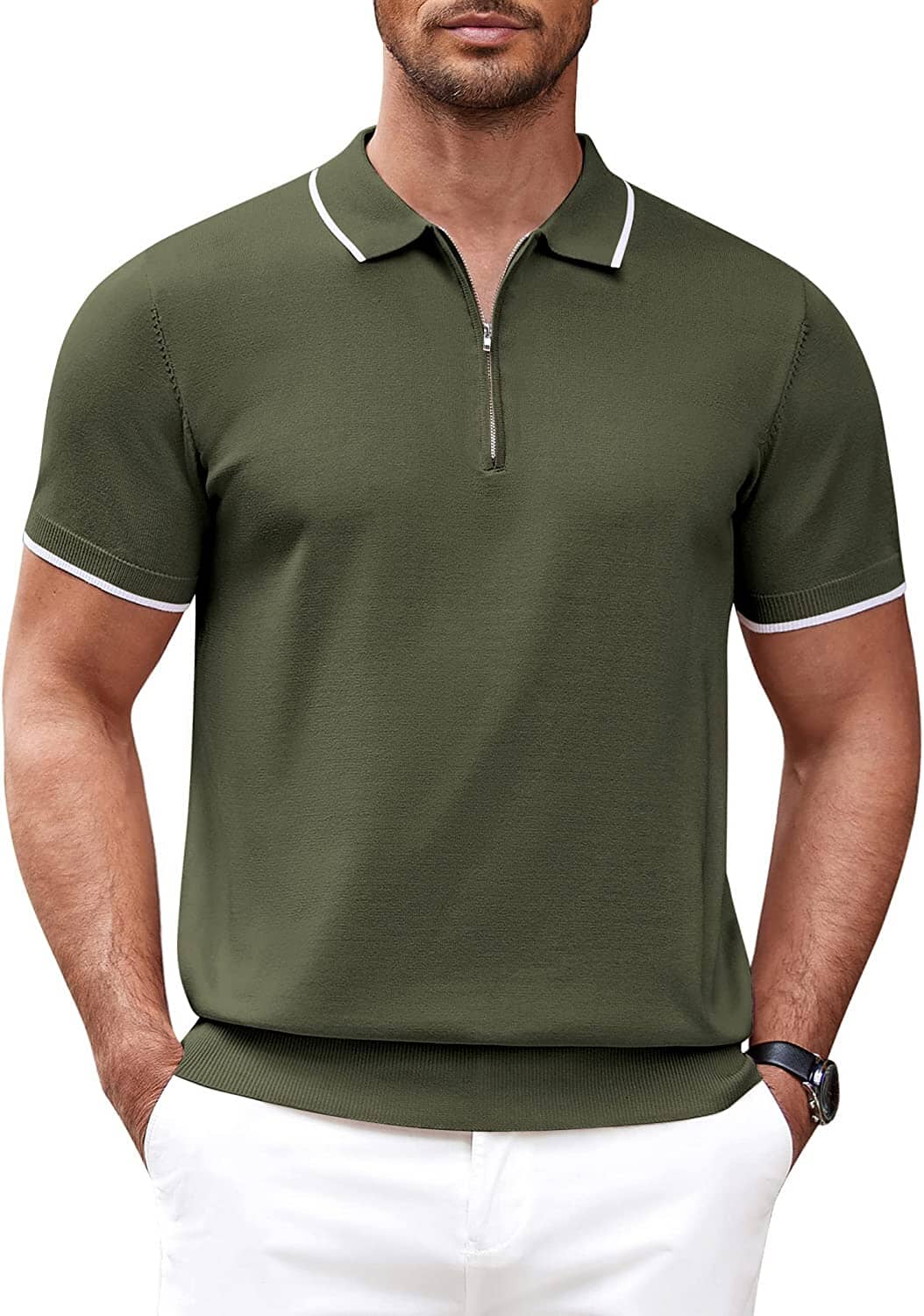 Miller - Modern Knit Zipper Polo