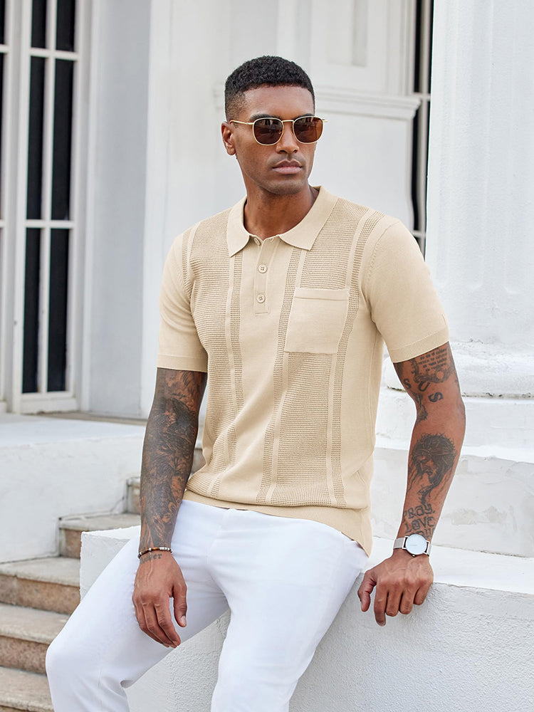 Dave - Casual Textured Knit Polo