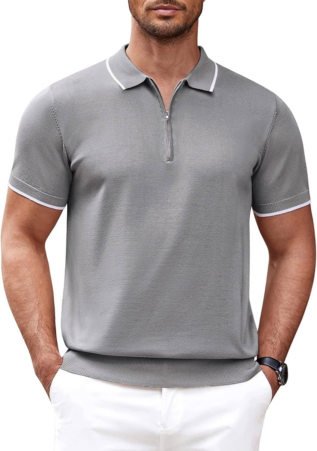 Miller - Modern Knit Zipper Polo