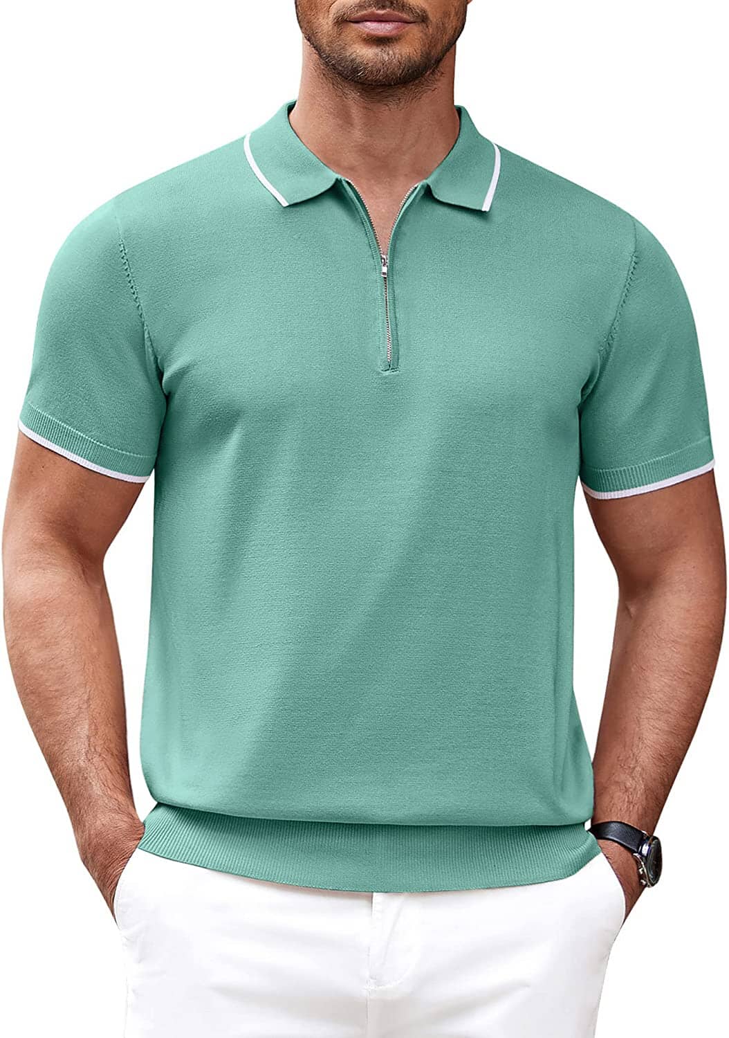 Miller - Modern Knit Zipper Polo