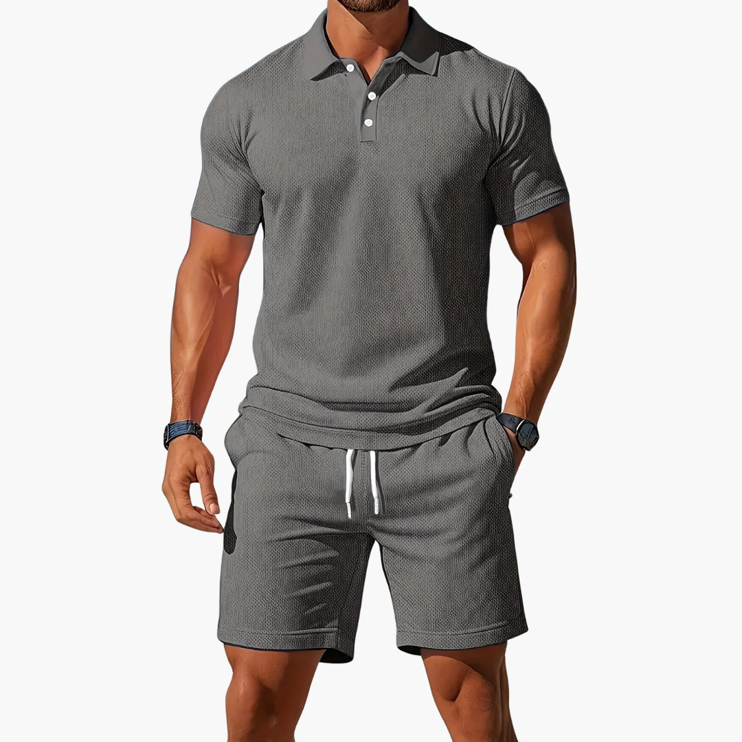Zack - Casual Polo & Drawstring Shorts Set