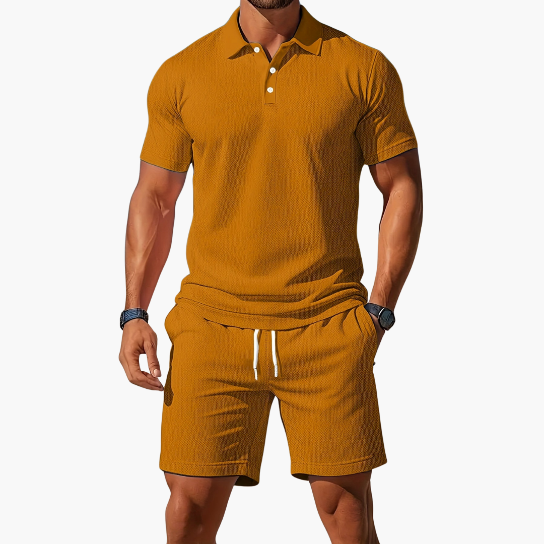 Zack - Casual Polo & Drawstring Shorts Set