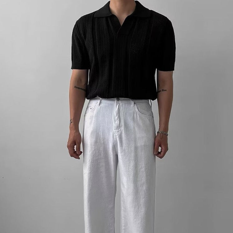 Roger - Classic Knitted Polo Shirt