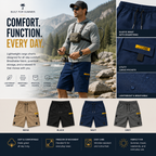 Norman - Casual Multi-Pocket Cargo Shorts