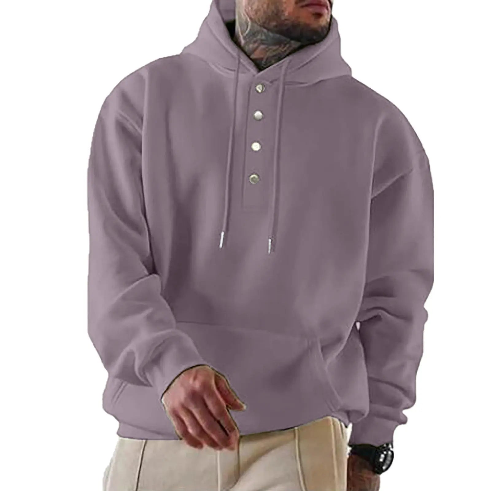 Chad - Everyday Buttoned Knit Hoodie