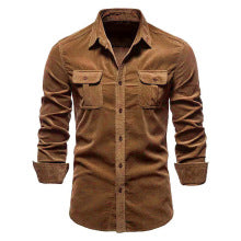 Brian - Classic Military Style Button-Up Shirt