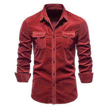 Brian - Classic Military Style Button-Up Shirt