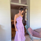 Ella | Elegant Halter Neck Lotus Summer Maxi Dress