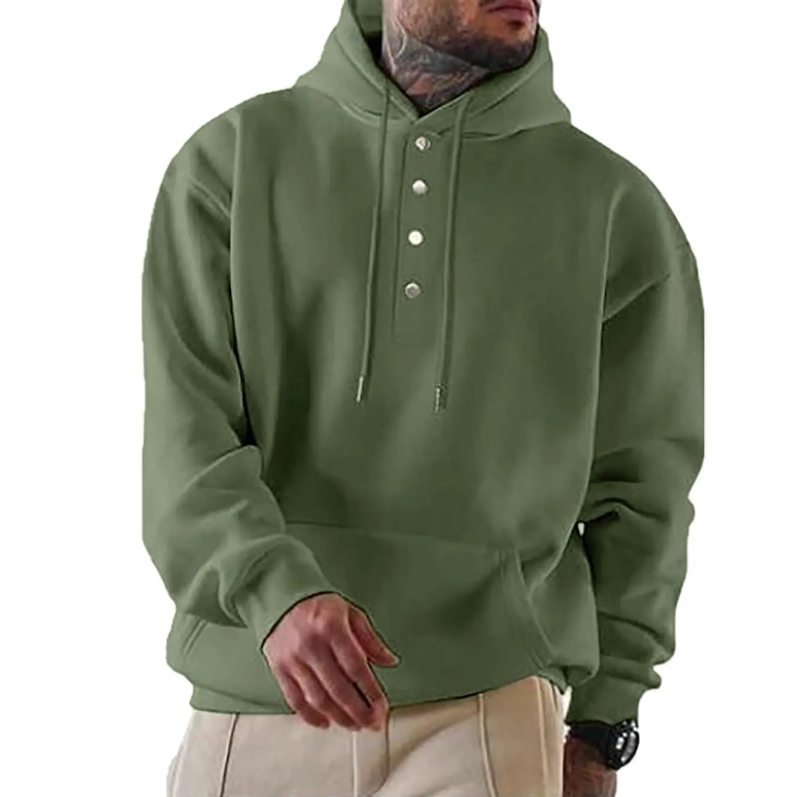 Chad - Everyday Buttoned Knit Hoodie