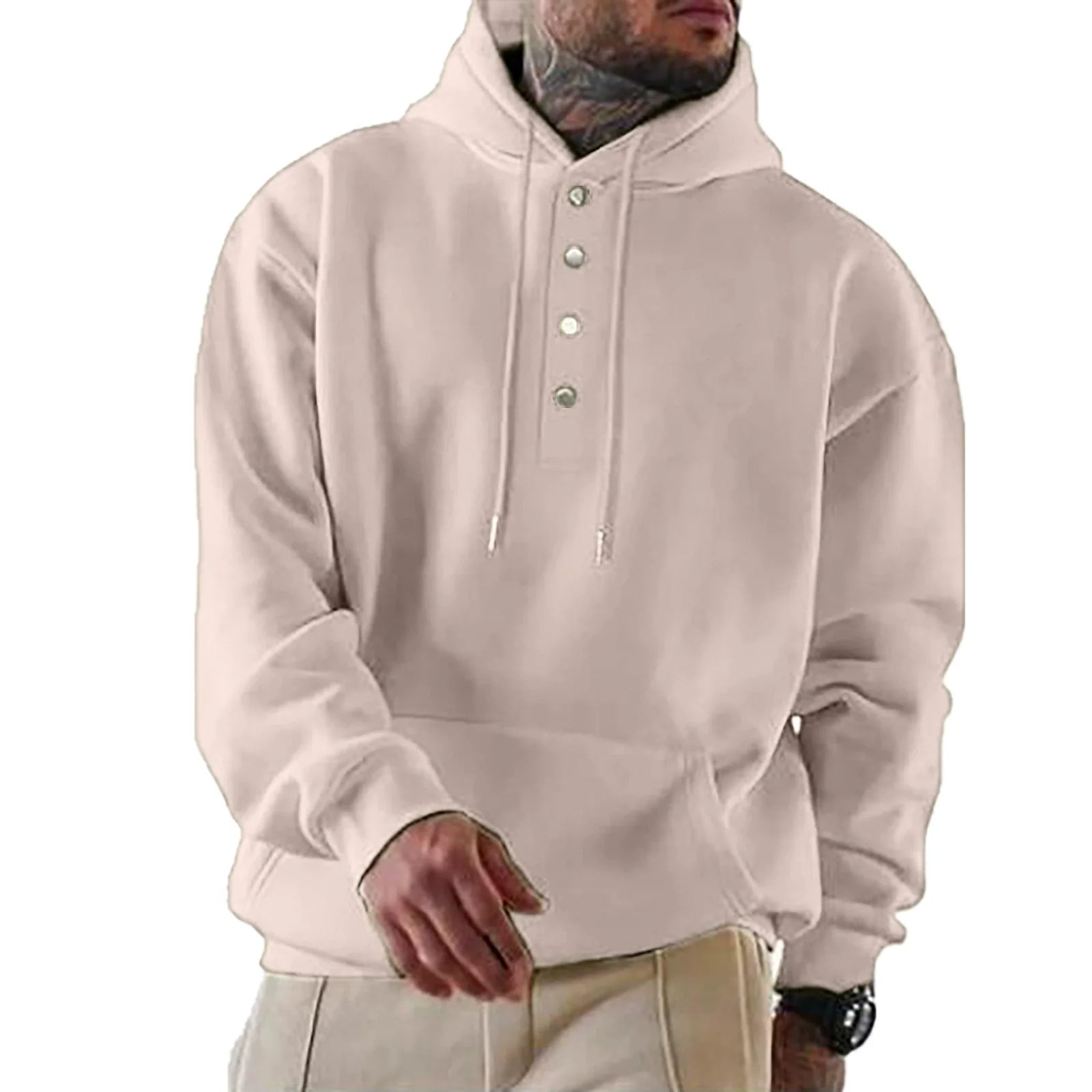 Chad - Everyday Buttoned Knit Hoodie