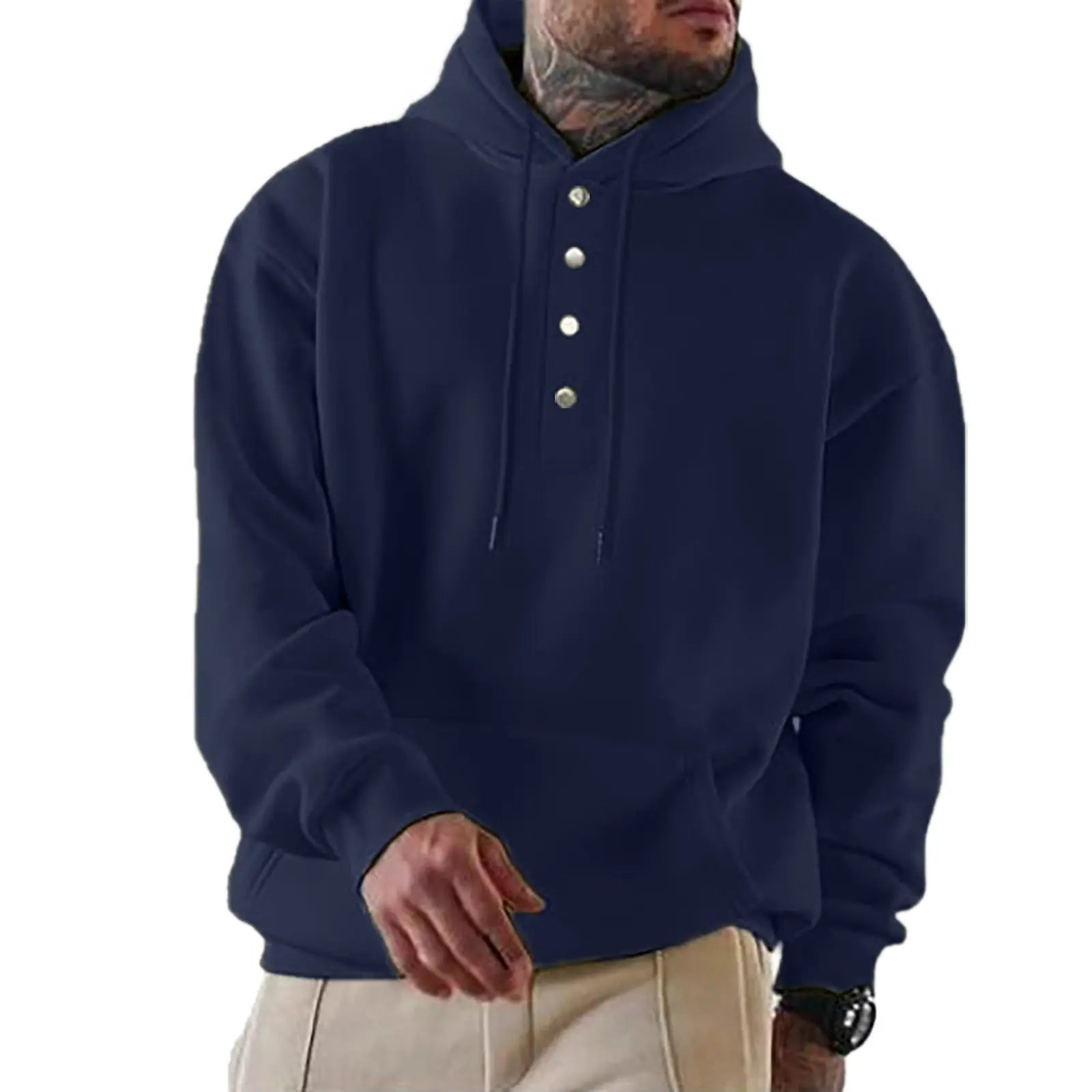 Chad - Everyday Buttoned Knit Hoodie