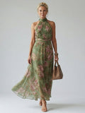 Vivienne™ | Gathered Halter Midi Dress