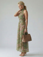Vivienne™ | Gathered Halter Midi Dress