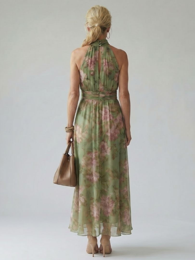 Vivienne™ | Gathered Halter Midi Dress