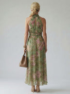 Vivienne™ | Gathered Halter Midi Dress
