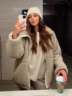 Sarah | Teddy Coat with Zipper