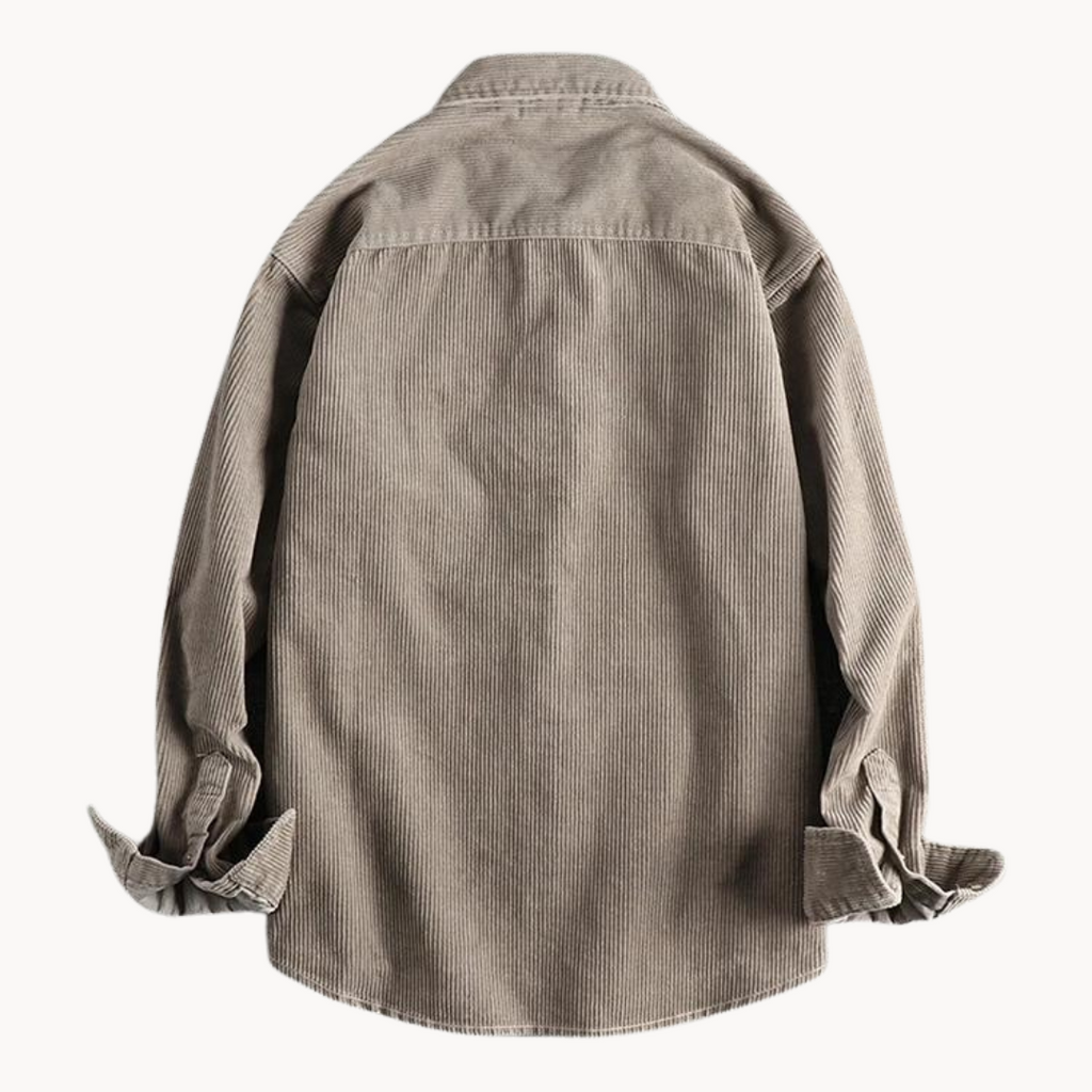 Gavin - Classic Brown Corduroy Long Sleeve Shirt