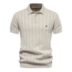 Brady - Classic Ribbed Knit Polo Shirt