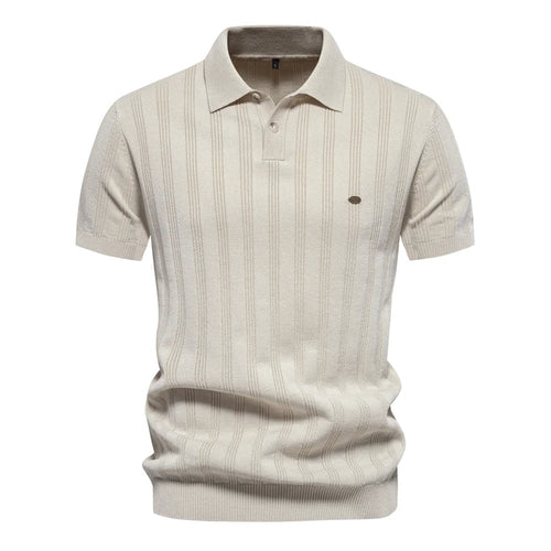 Brady - Classic Ribbed Knit Polo Shirt