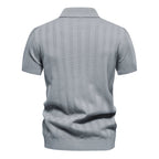 Brady - Classic Ribbed Knit Polo Shirt