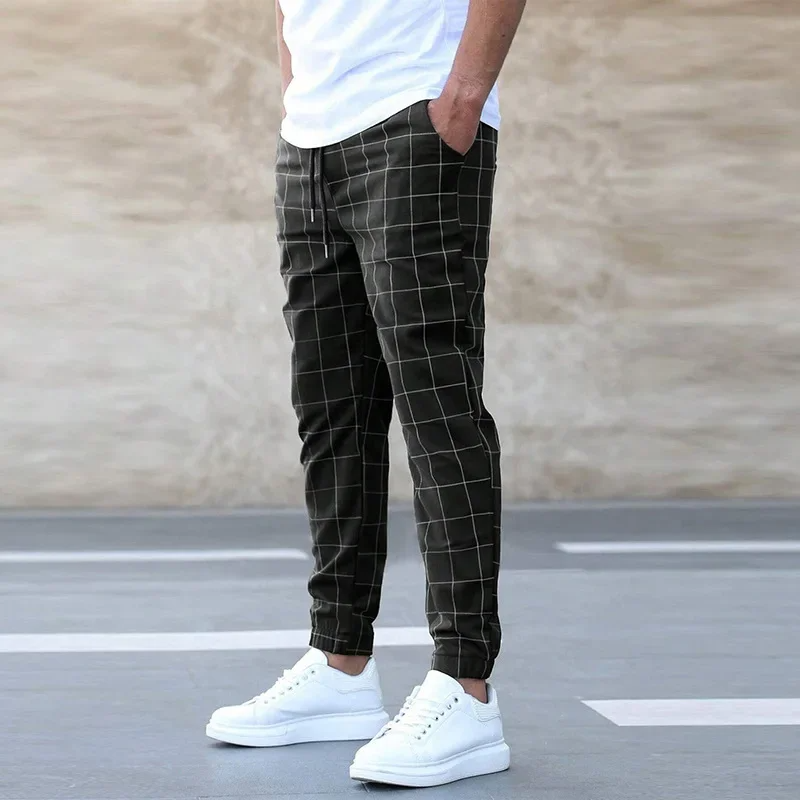 Teagan - Casual Grid Pattern Joggers