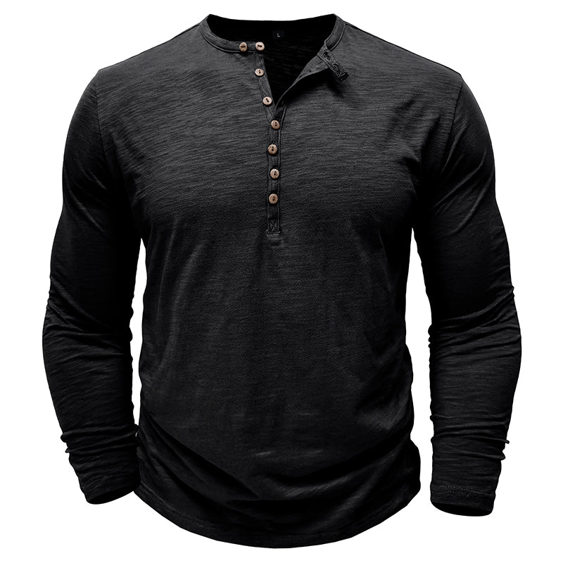 Gerald - Classic Long Sleeve Henley Shirt