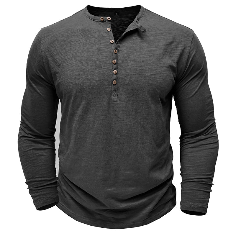 Gerald - Classic Long Sleeve Henley Shirt