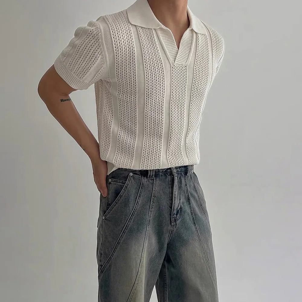 Roger - Classic Knitted Polo Shirt