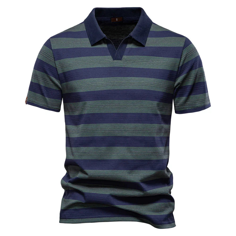 Warner -  Striped Short Sleeve Polo Shirt