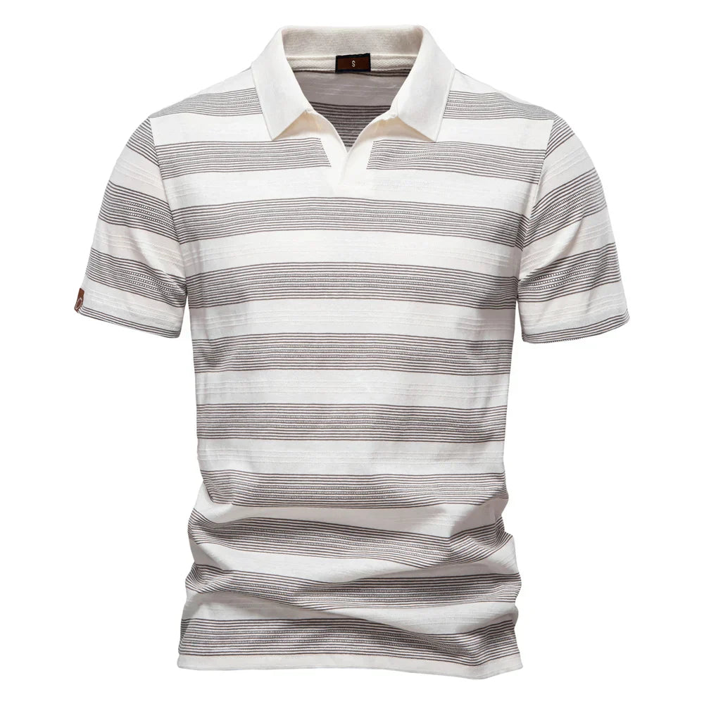 Warner -  Striped Short Sleeve Polo Shirt