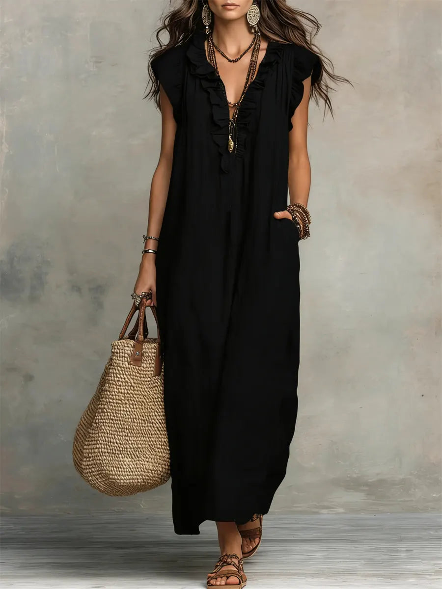 Rosalie | Long Fluid Bohemian Dress