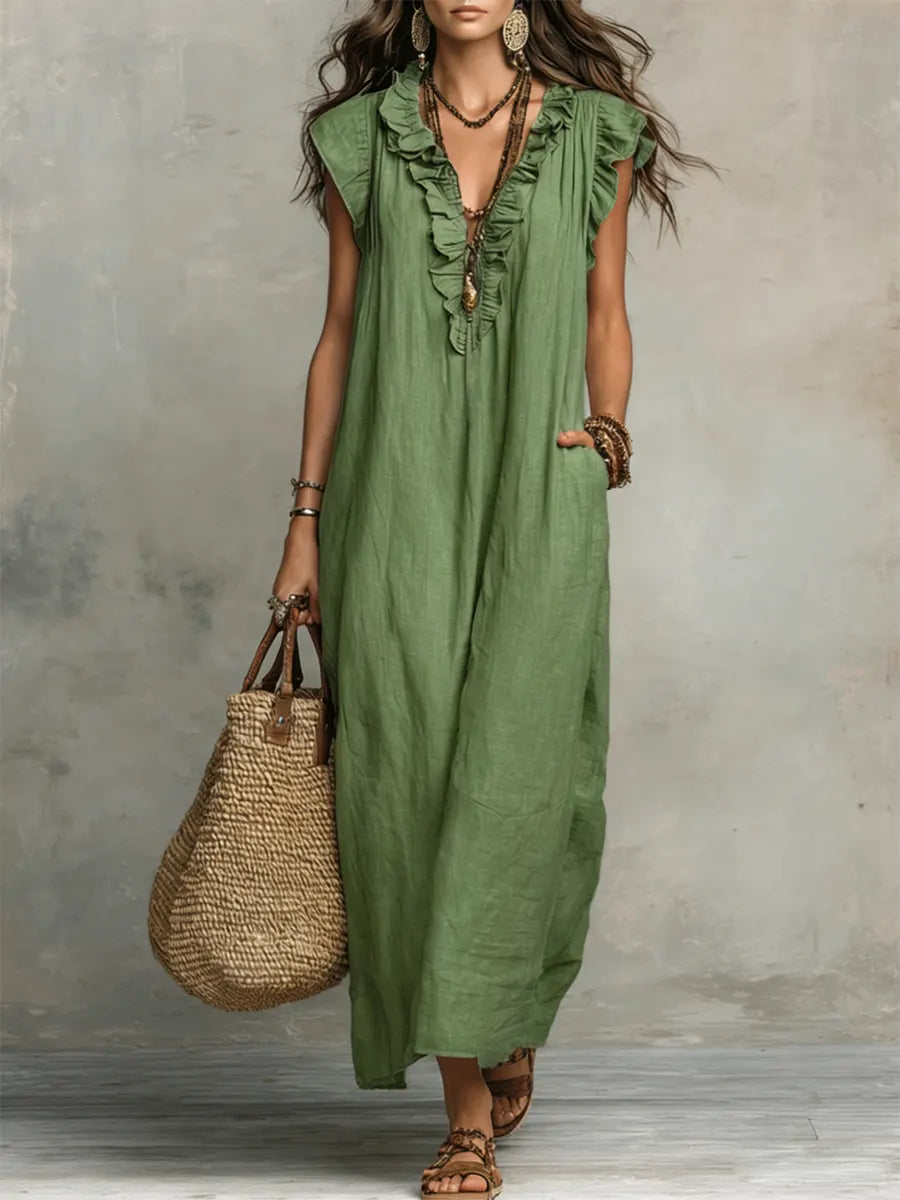 Rosalie | Long Fluid Bohemian Dress